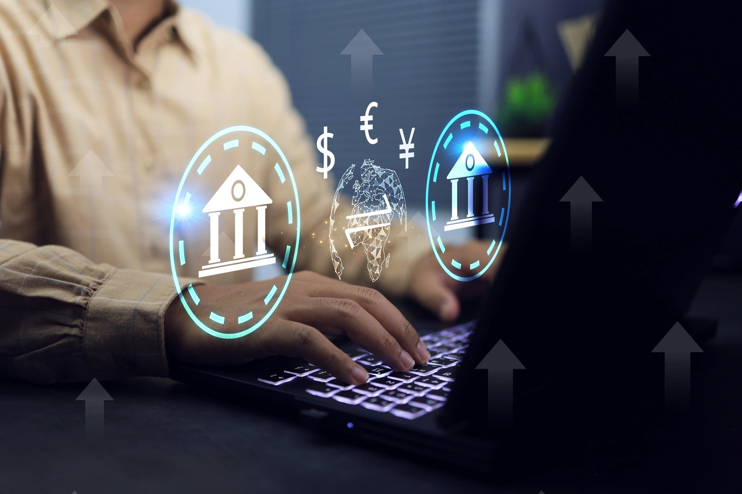 Currency exchange business laptop